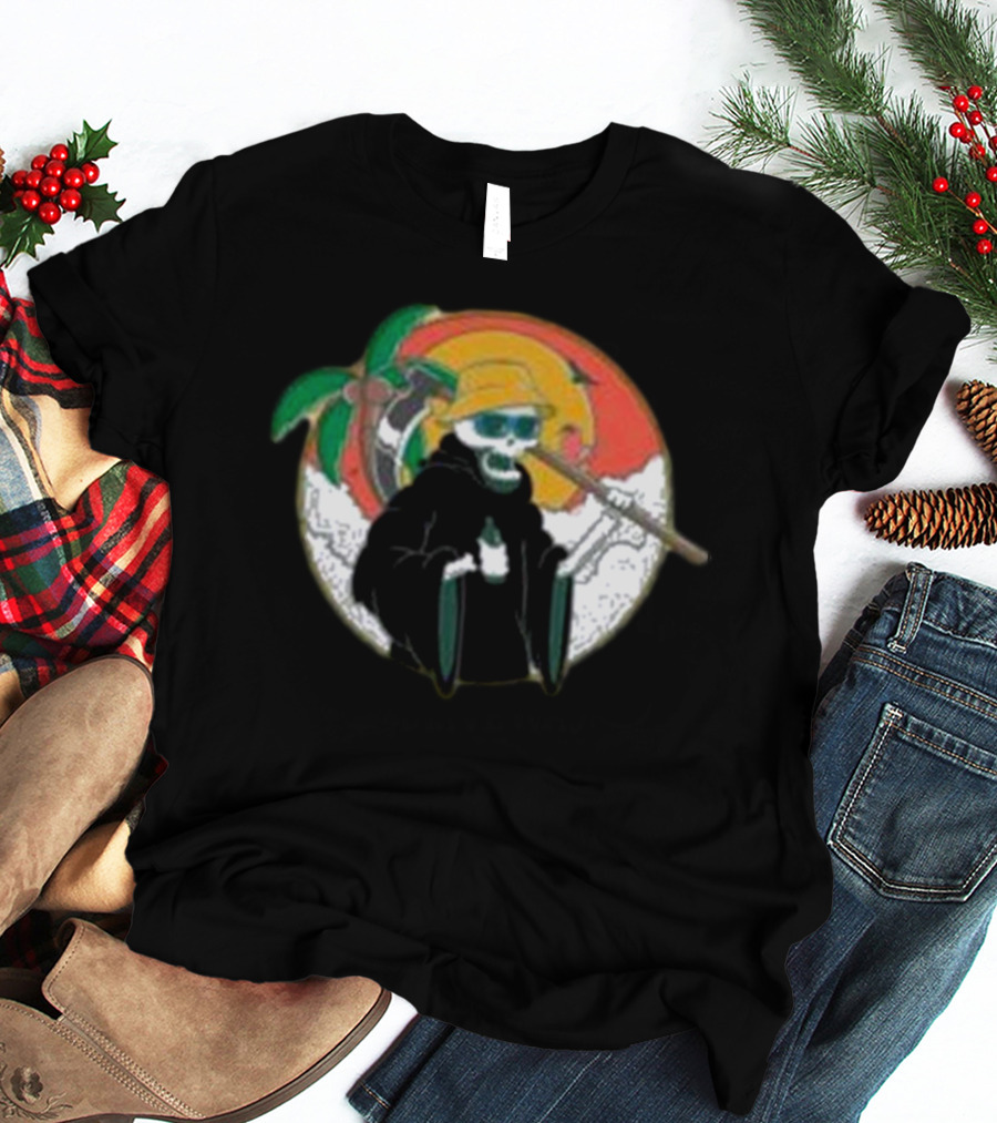God Of Death On Vacation Grim Reaper Beach Summer T-Shirt