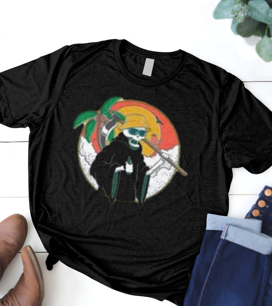 God Of Death On Vacation Grim Reaper Beach Summer T-Shirt