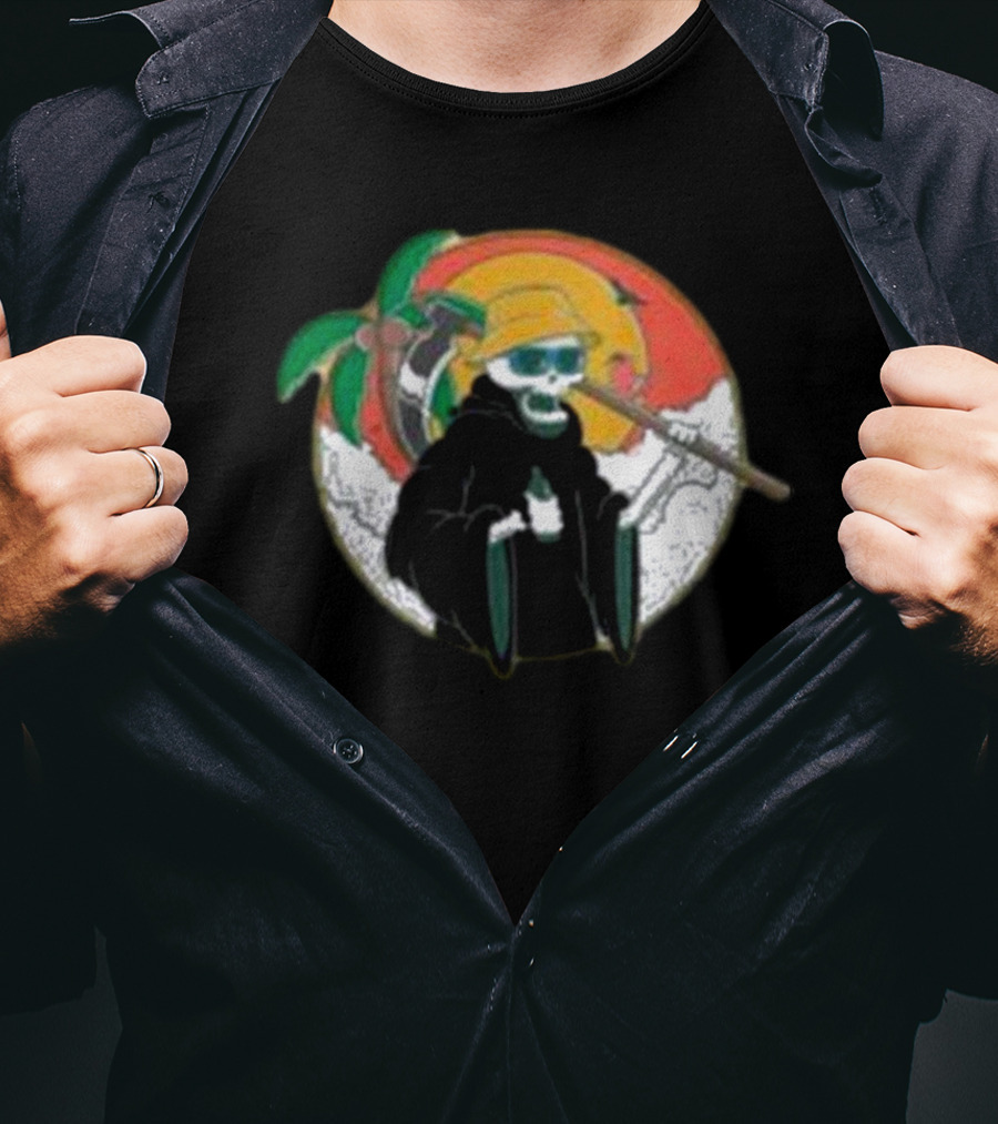 God Of Death On Vacation Grim Reaper Beach Summer T-Shirt