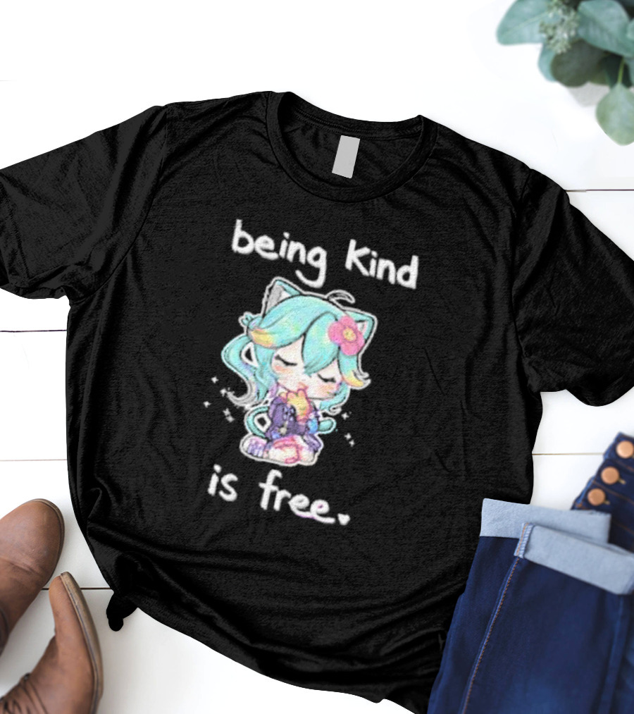 Being Kind Is Free Cute Anime Character Rosedoodles T-Shirt