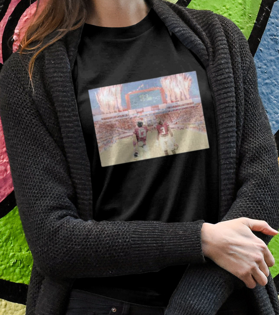 Trey Benson State Champs Collab 45-38 Football Victory Celebration WHT T-Shirt