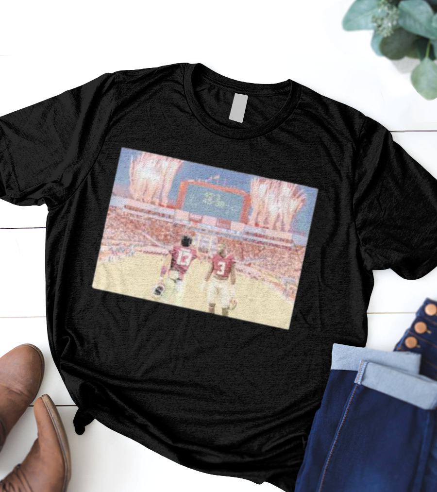 Trey Benson State Champs Collab 45-38 Football Victory Celebration WHT T-Shirt