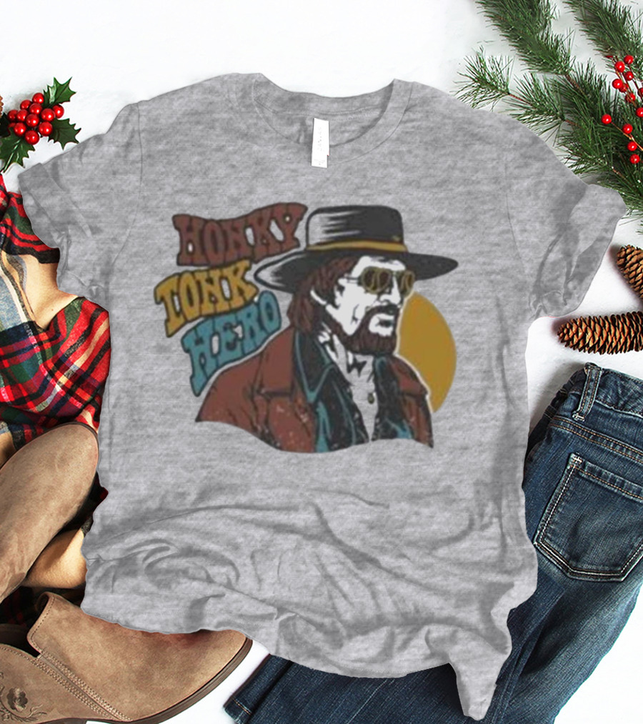 Waylon Jennings Merch Store Honky Tonk Hero T-Shirt