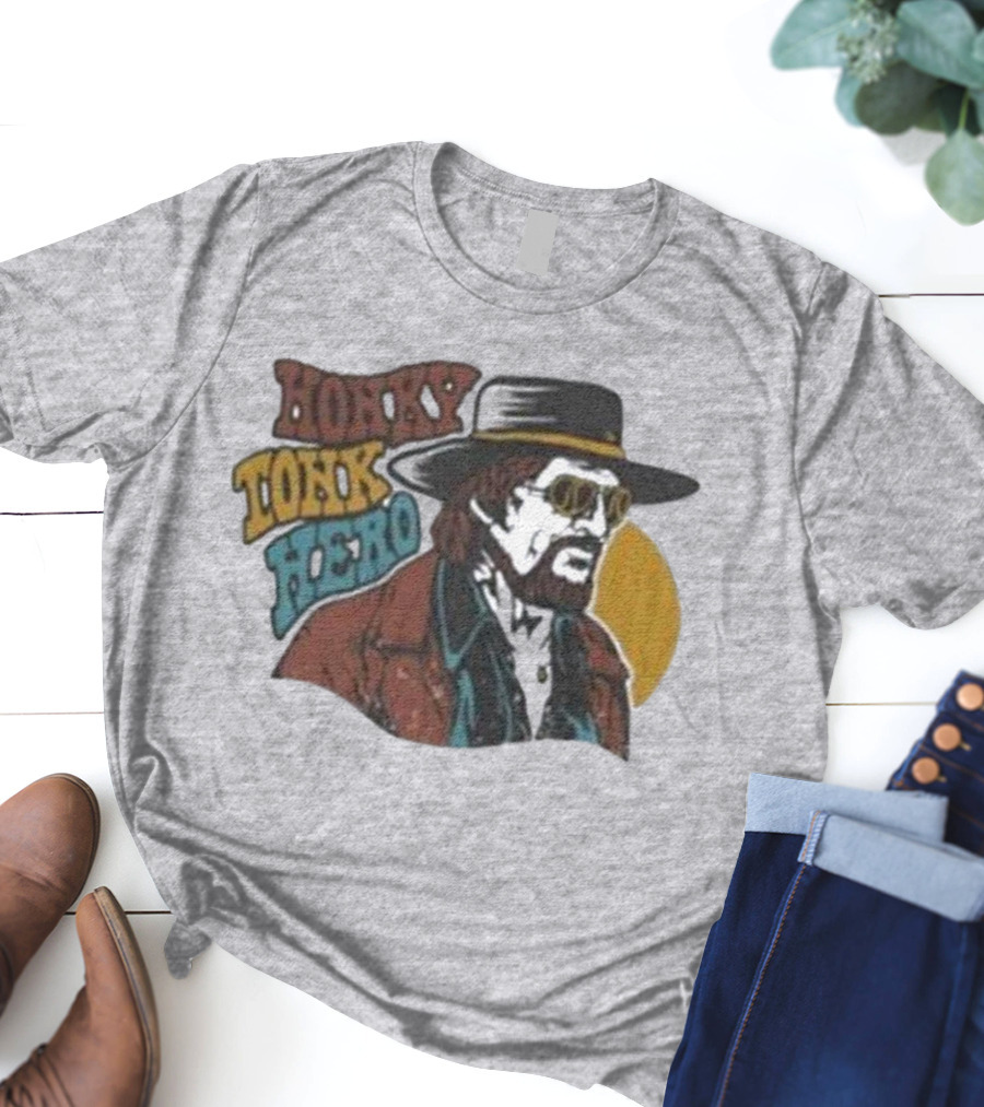 Waylon Jennings Merch Store Honky Tonk Hero T-Shirt