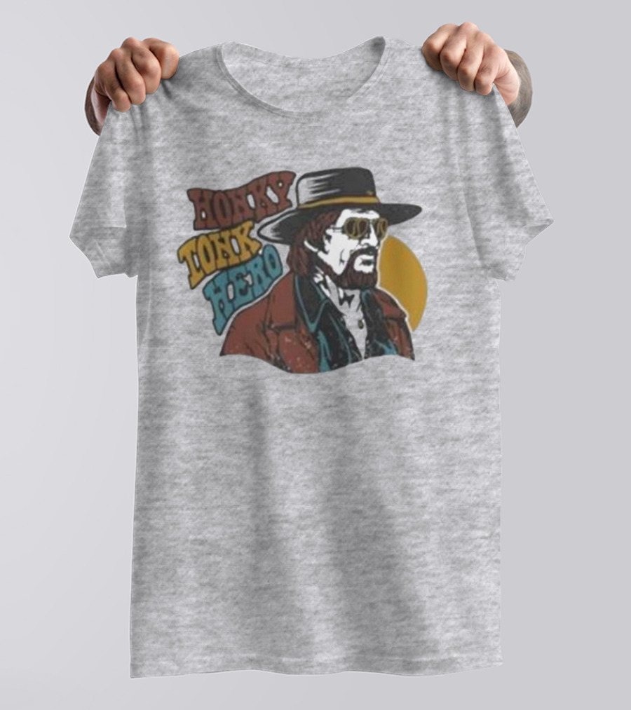 Waylon Jennings Merch Store Honky Tonk Hero T-Shirt