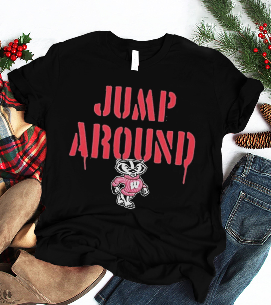 Wisconsin Badgers Hometown Collection Jump Around Bucky Badger T-Shirt