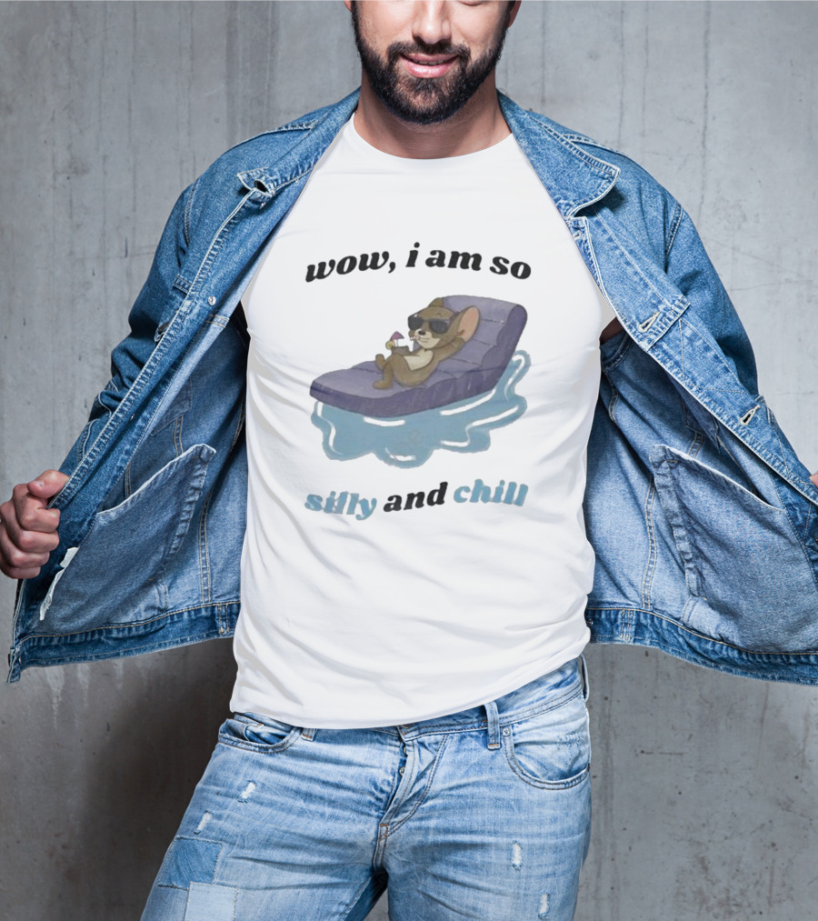 Wow I Am So Silly And Chill Relaxing Sunglasses Pool Float Mouse T-Shirt