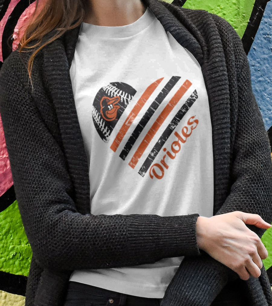 Baltimore Orioles Heart Graphic G-III 4Her By Carl Banks White T-Shirt