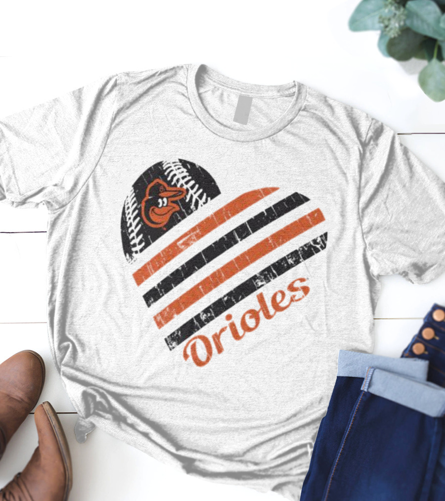 Baltimore Orioles Heart Graphic G-III 4Her By Carl Banks White T-Shirt
