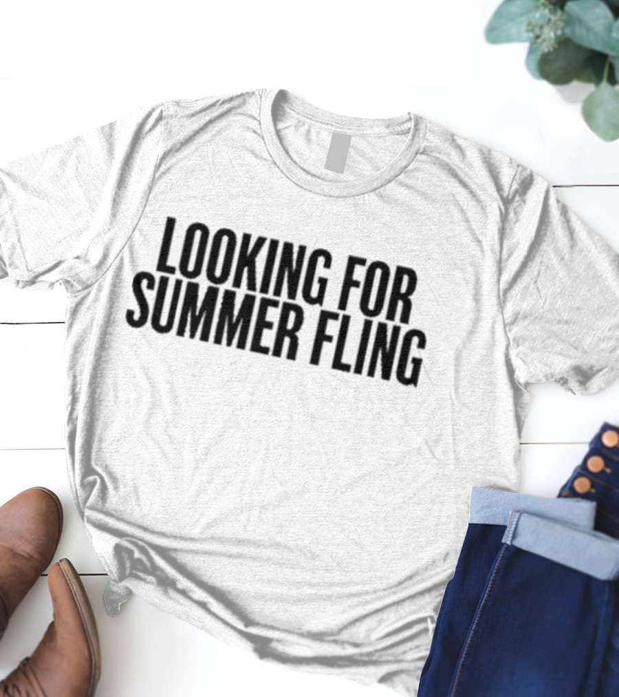 Looking For Summer Fling Black Text Contrast T-Shirt