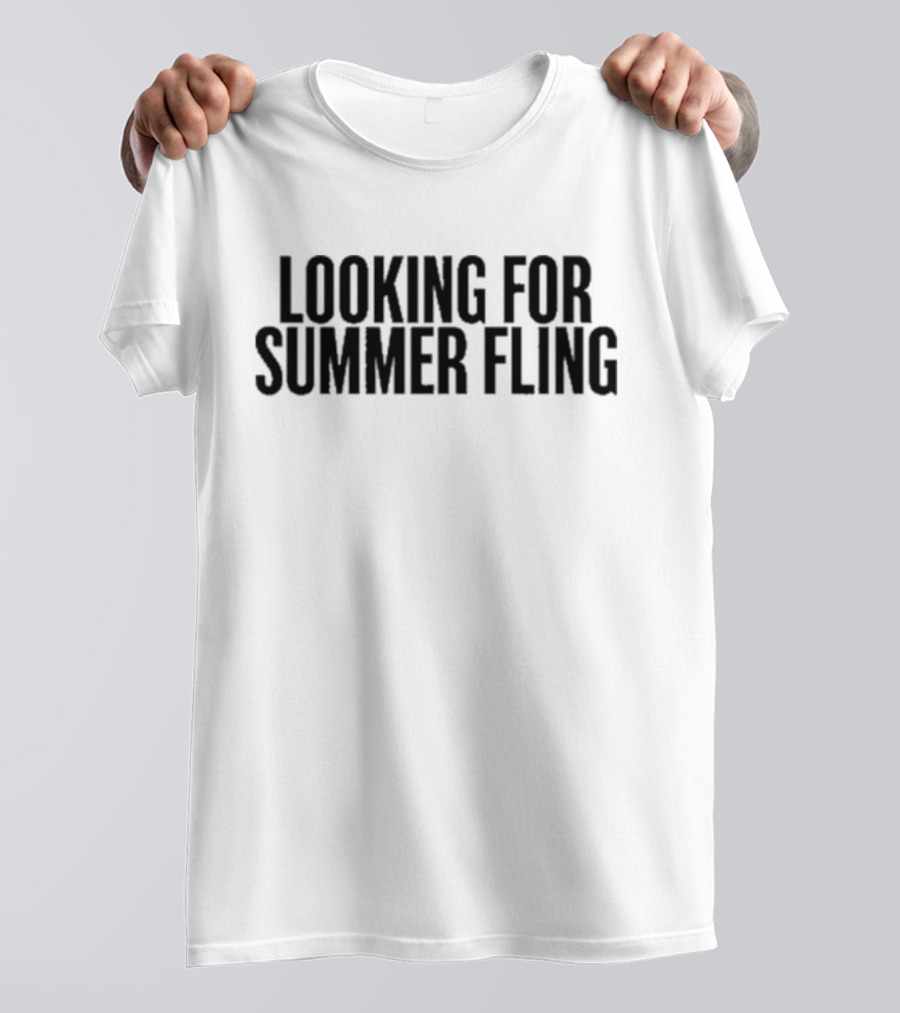 Looking For Summer Fling Black Text Contrast T-Shirt