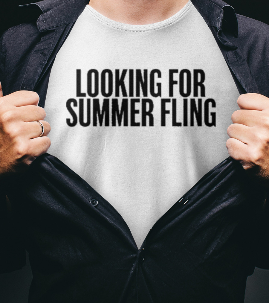 Looking For Summer Fling Black Text Contrast T-Shirt