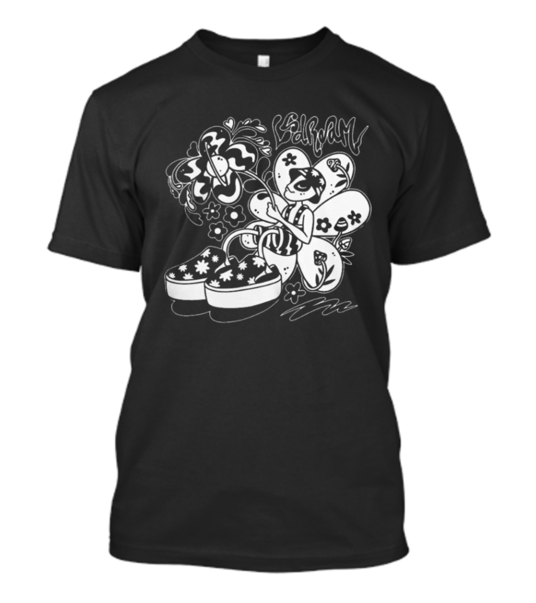 LSDREAM Merch Intergalactic Bloom Groovy Fairy With Floral Sneakers T-Shirt