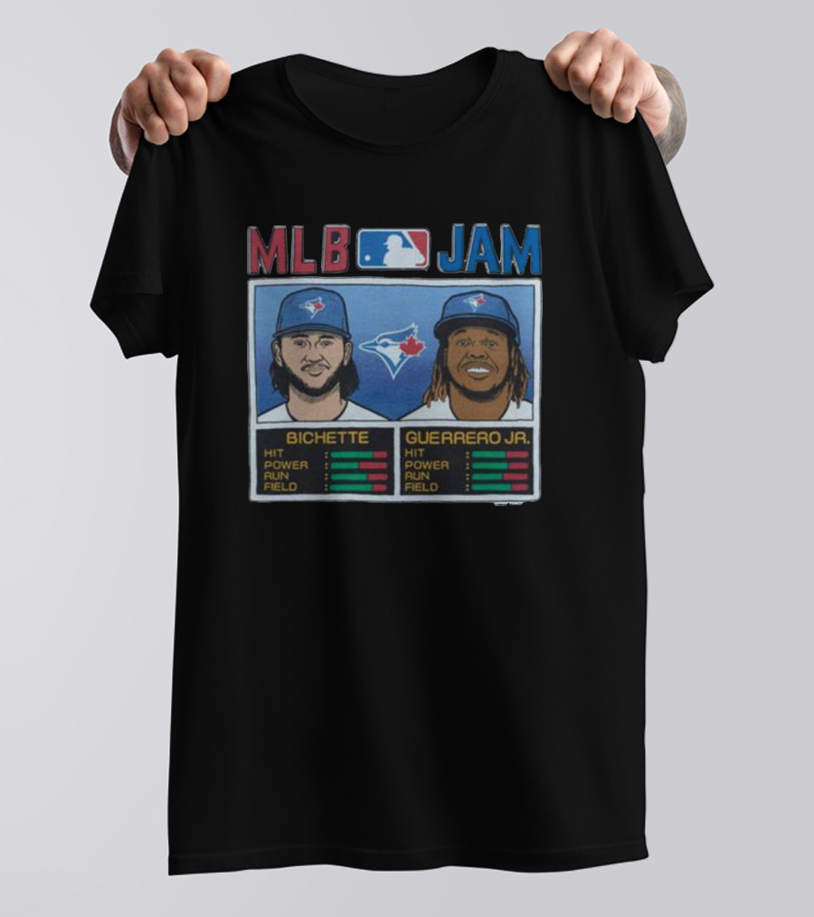 MLB Jam Toronto Blue Jays Bichette Guerrero Jr Baseball Card T-Shirt