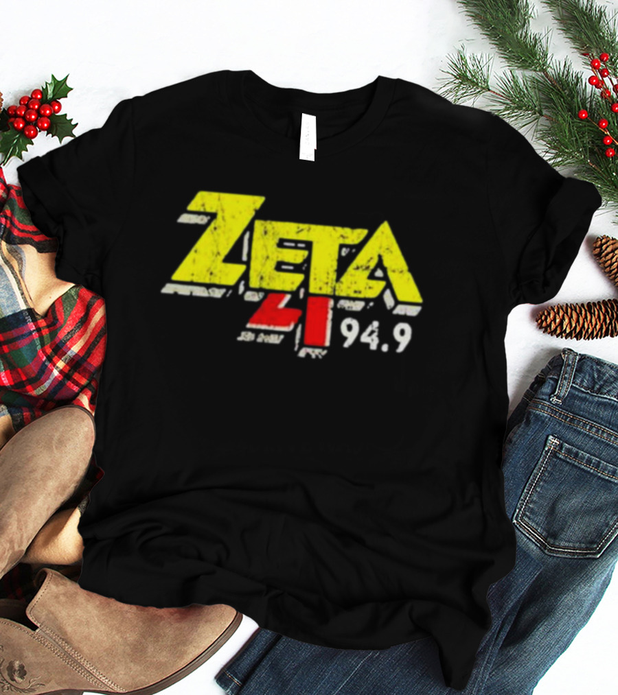 Zeta 41 Radio 94.9 Distressed Yellow T-Shirt