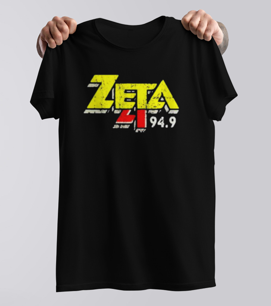 Zeta 41 Radio 94.9 Distressed Yellow T-Shirt