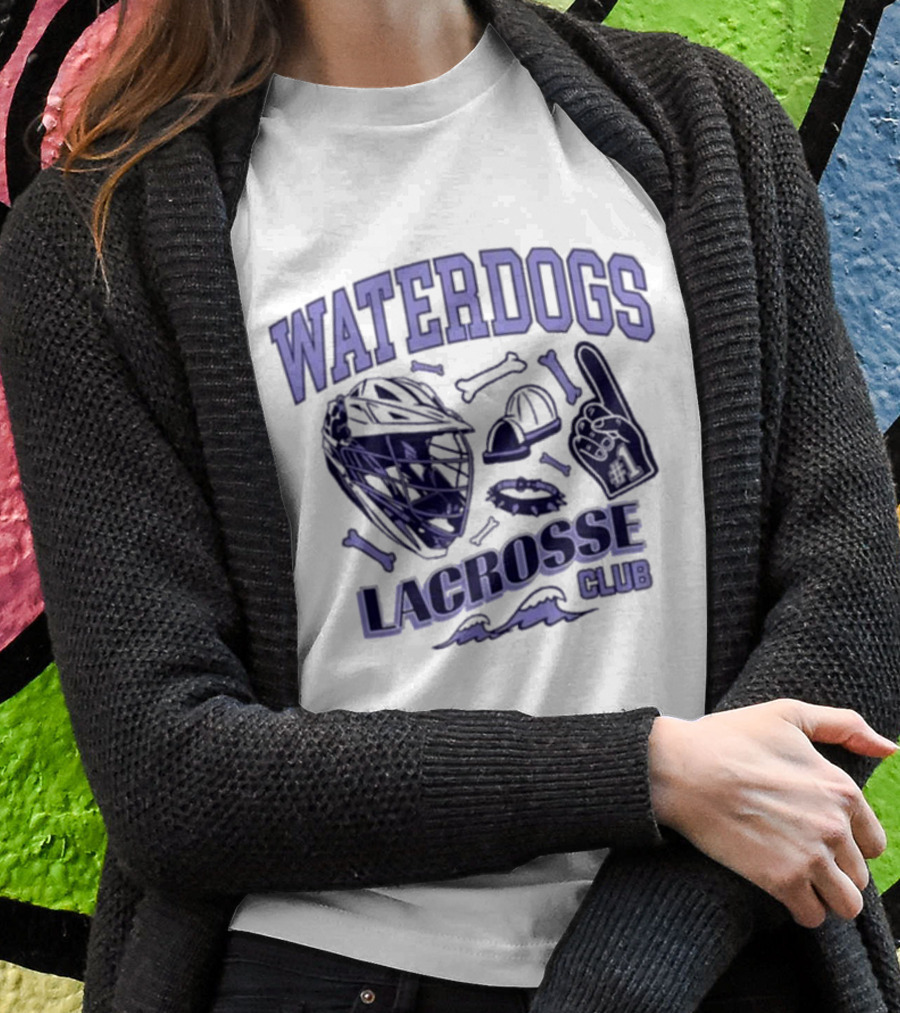 Waterdogs Lacrosse Club Helmet Foam Finger T-Shirt