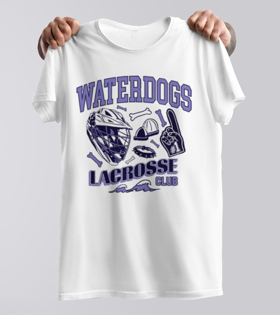 Waterdogs Lacrosse Club Helmet Foam Finger T-Shirt