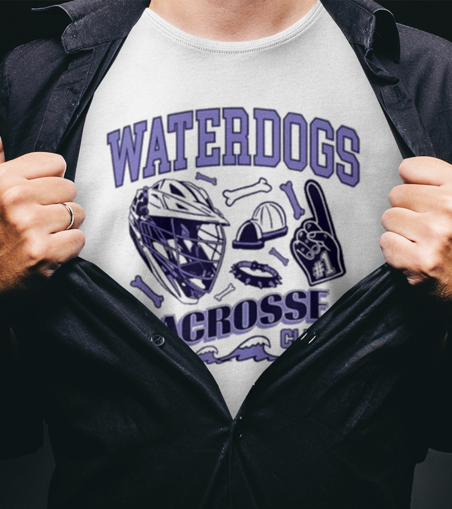 Waterdogs Lacrosse Club Helmet Foam Finger T-Shirt