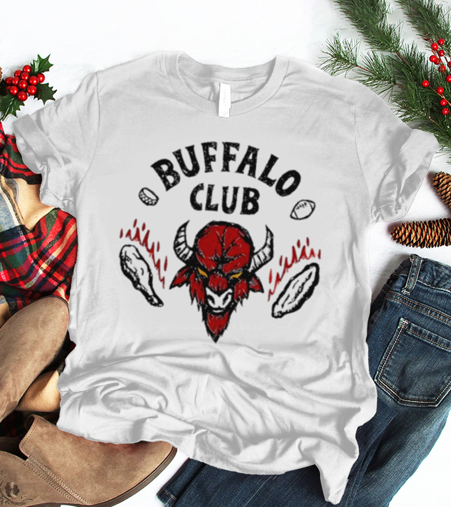 Buffalo Bills X Stranger Things Buffalo Club Demogorgon Horns Football Fusion T-Shirt