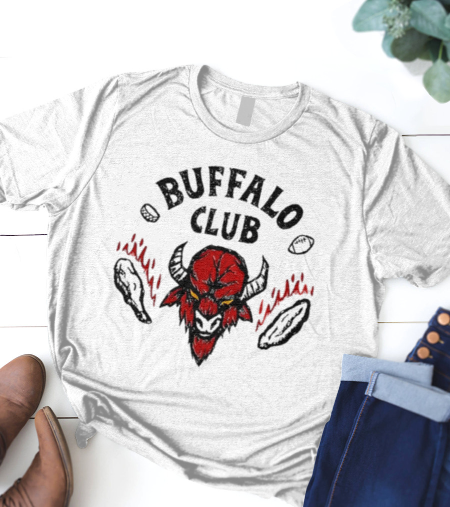 Buffalo Bills X Stranger Things Buffalo Club Demogorgon Horns Football Fusion T-Shirt