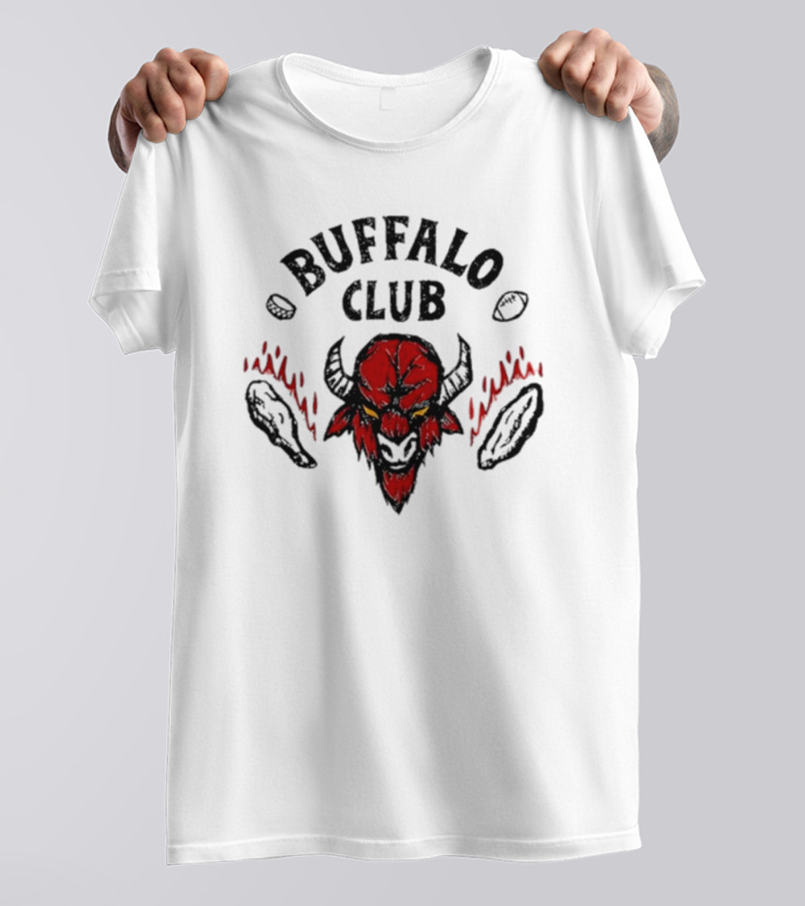 Buffalo Bills X Stranger Things Buffalo Club Demogorgon Horns Football Fusion T-Shirt