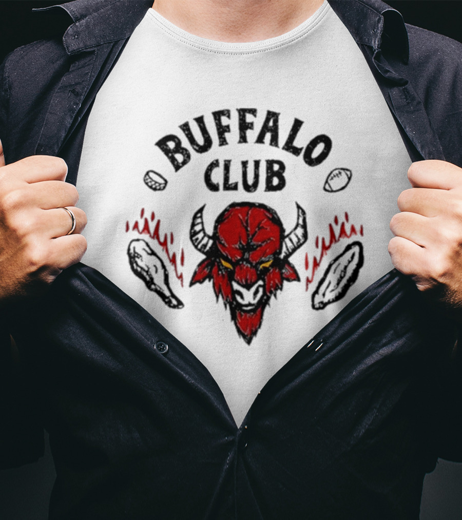 Buffalo Bills X Stranger Things Buffalo Club Demogorgon Horns Football Fusion T-Shirt
