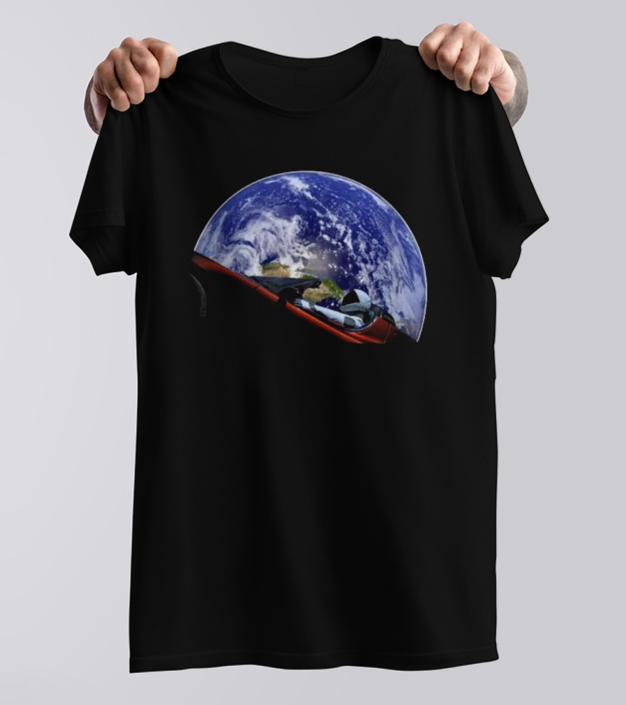 Elon Musk SpaceX Starman Earth Background T-Shirt
