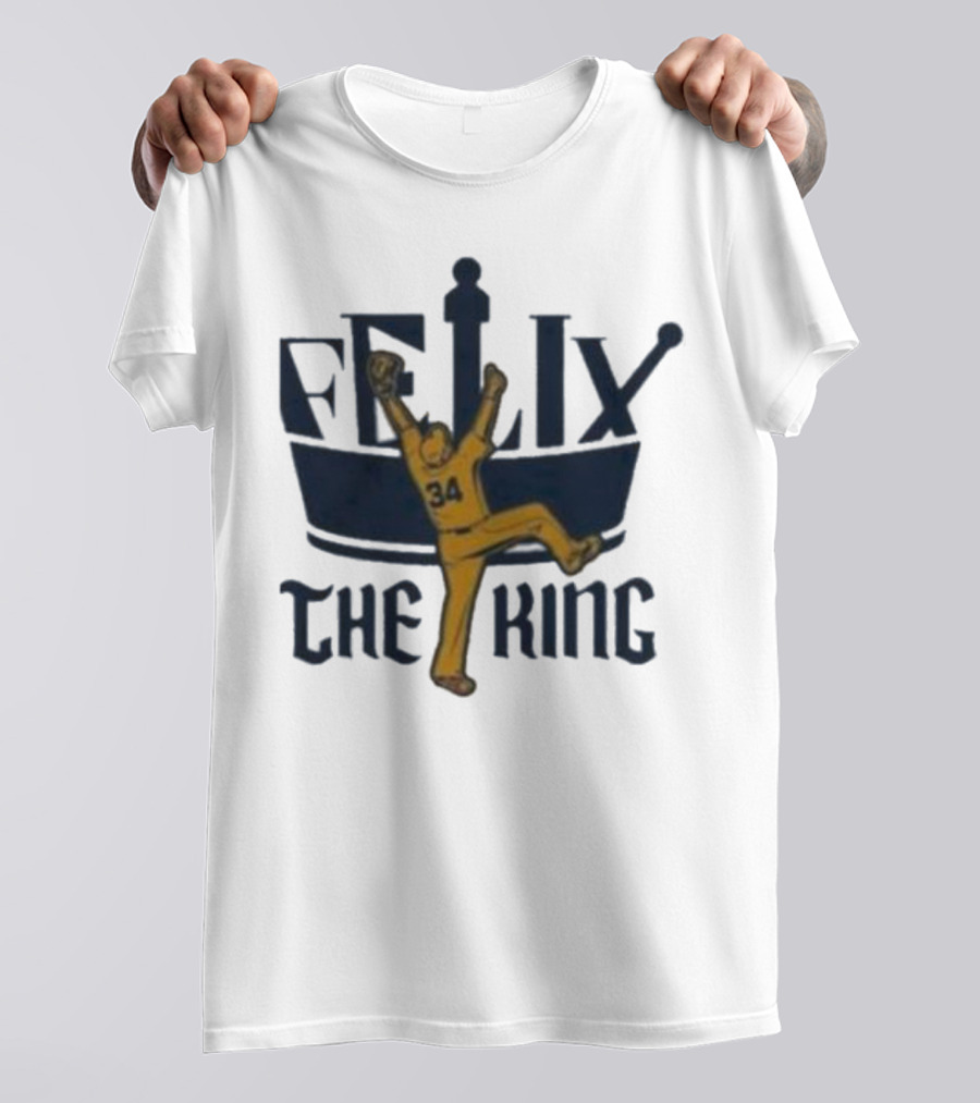 Félix Hernández Seattle Mariners Félix The King 34 Baseball Pitching T-Shirt