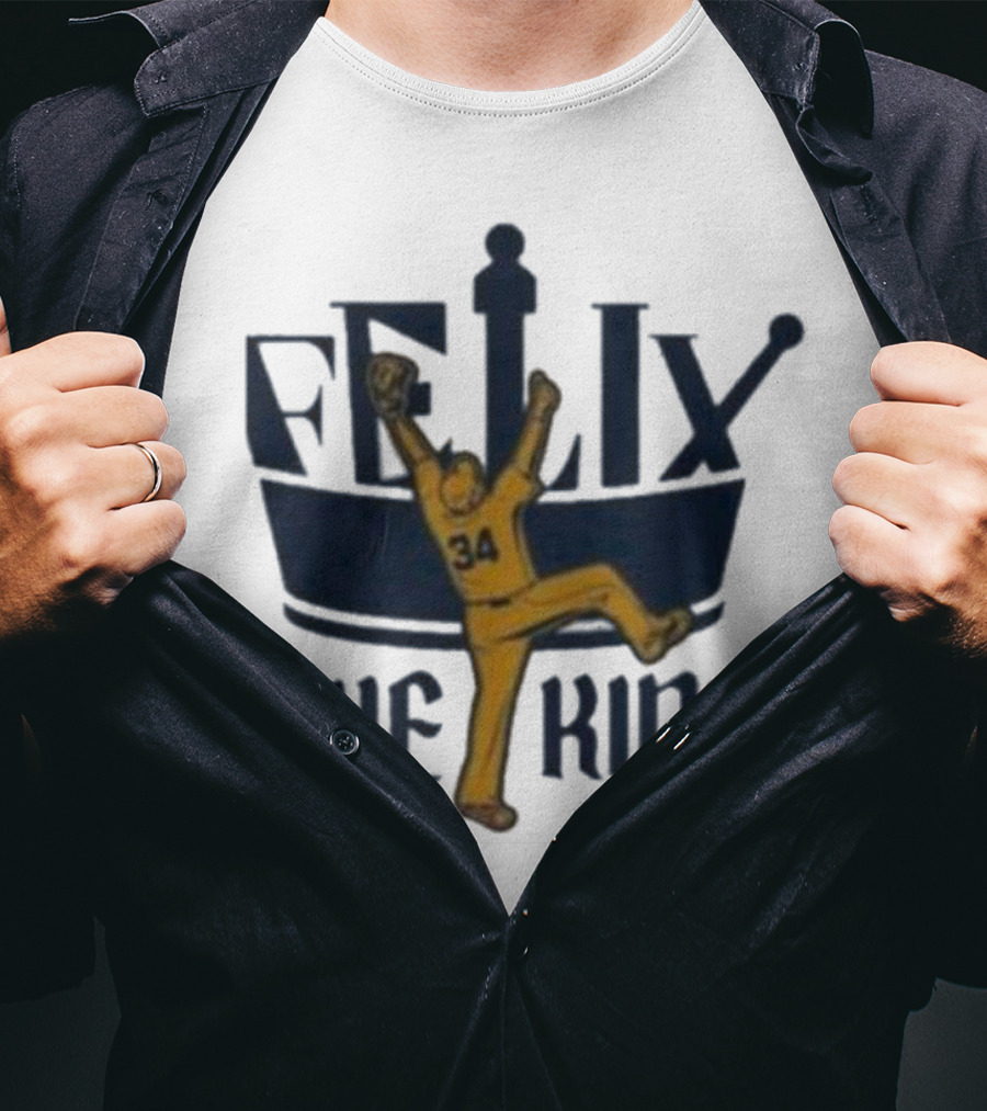 Félix Hernández Seattle Mariners Félix The King 34 Baseball Pitching T-Shirt