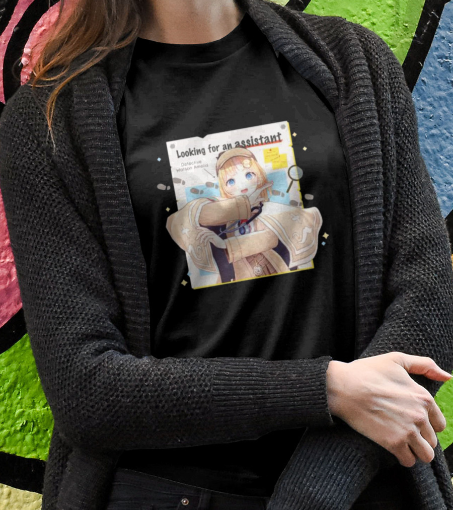 Detective Watson Amelia Looking For An Assistant Magnifying Glass And Notes T-Shirt