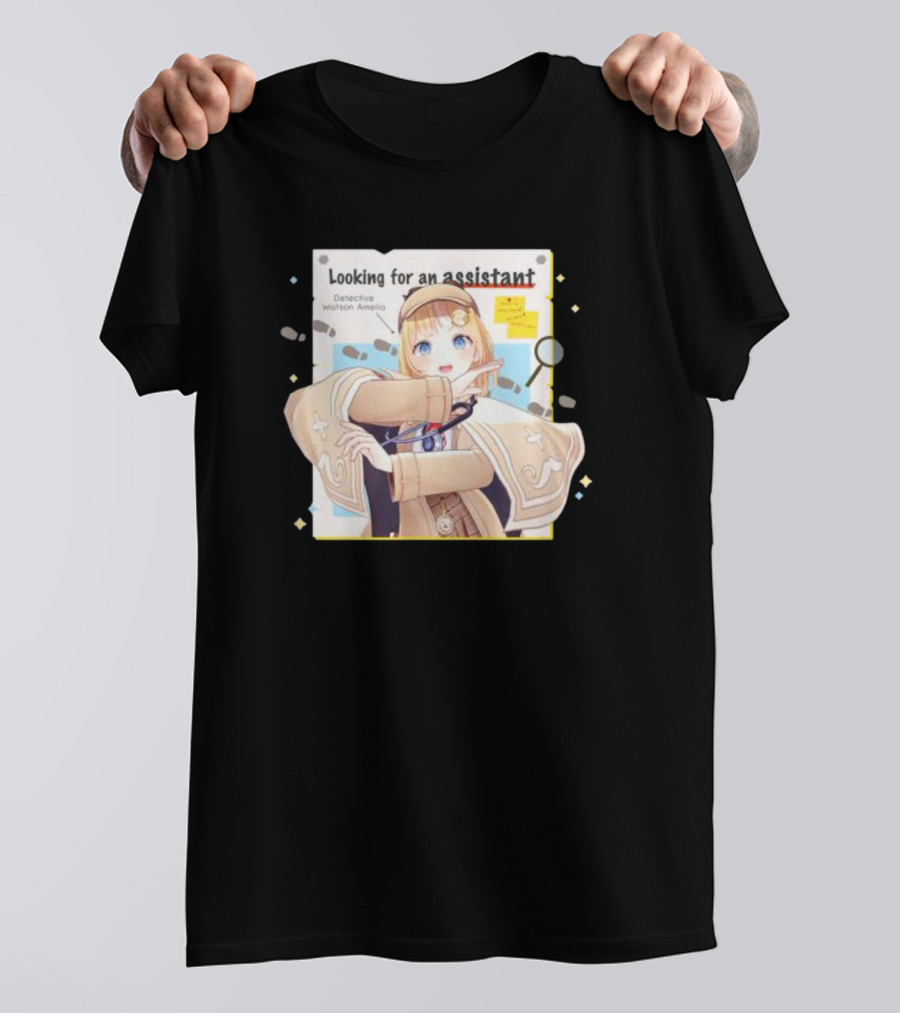 Detective Watson Amelia Looking For An Assistant Magnifying Glass And Notes T-Shirt