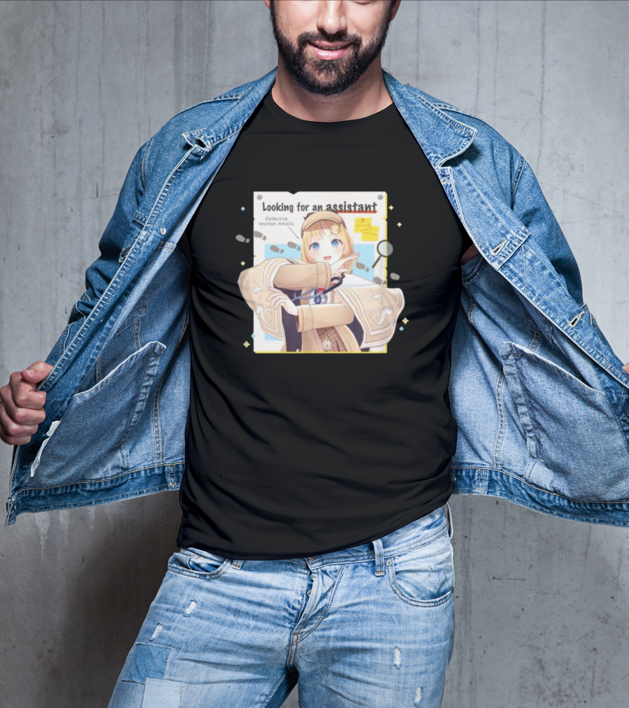 Detective Watson Amelia Looking For An Assistant Magnifying Glass And Notes T-Shirt