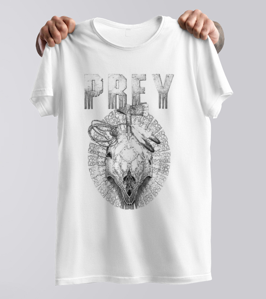 Prey Kühtaamia Merchandise Skull With Spear And Rope Motif T-Shirt
