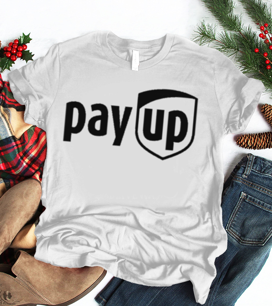 Sean M. O’Brien Pay Up Shield Inspired Text Motif T-Shirt