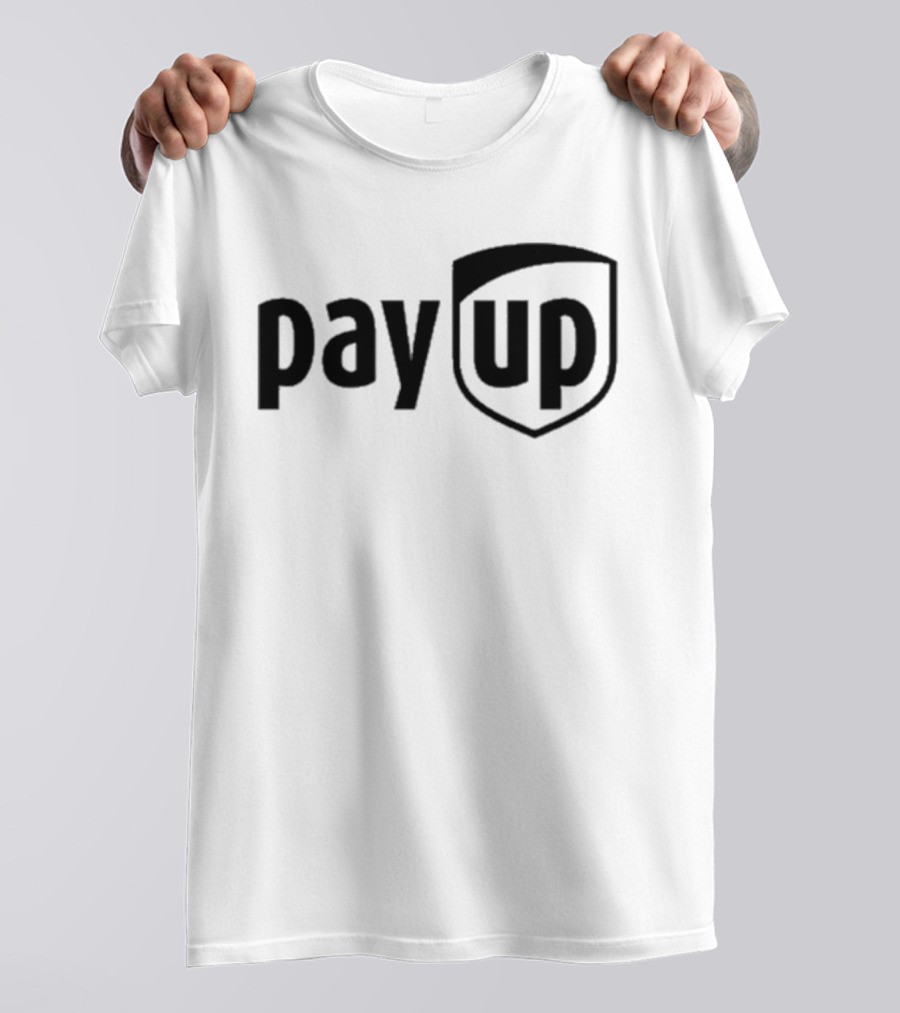 Sean M. O’Brien Pay Up Shield Inspired Text Motif T-Shirt