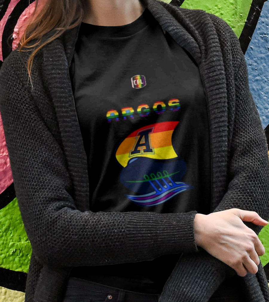 CFL Argos Rainbow Sailboat T-Shirt