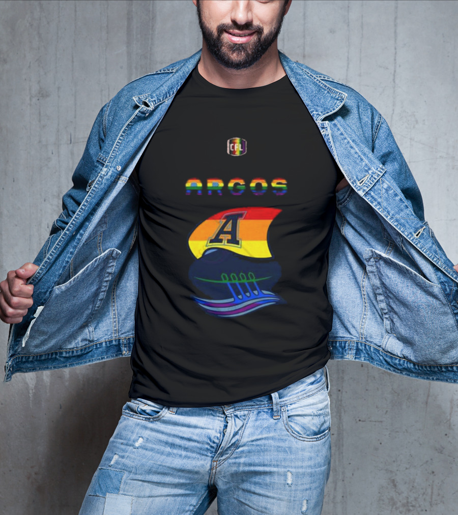 CFL Argos Rainbow Sailboat T-Shirt