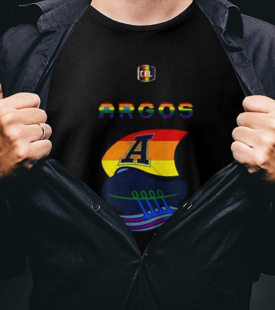 CFL Argos Rainbow Sailboat T-Shirt