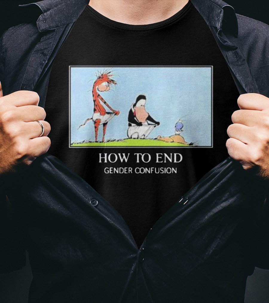 How To End Gender Confusion Calvin Hobbes Peanuts T-Shirt