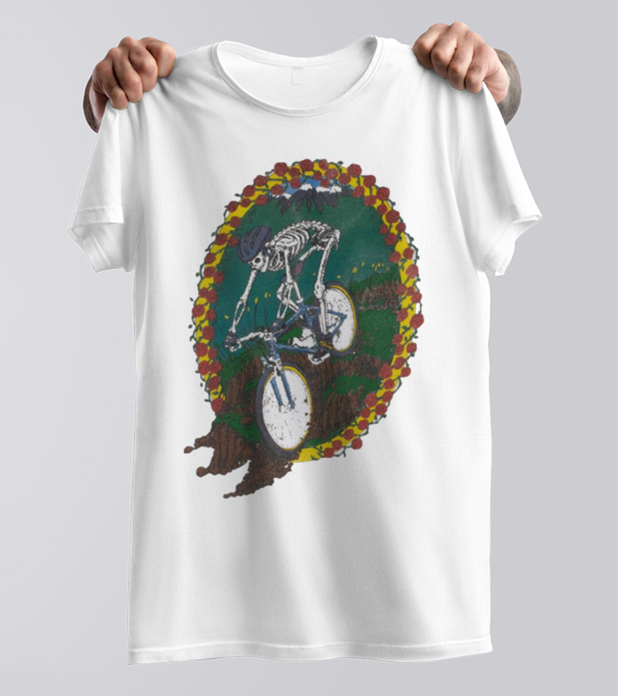 Shred Head Activewear Skeleton Biking Cropped T-Shirt