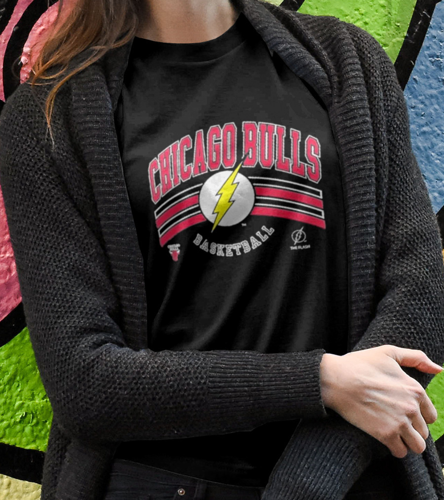 Chicago Bulls Basketball The Flash Logo Collaboration T-Shirt