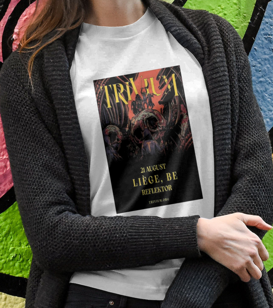 Trivium 21 August Liège BE Reflektor Concert Event T-Shirt