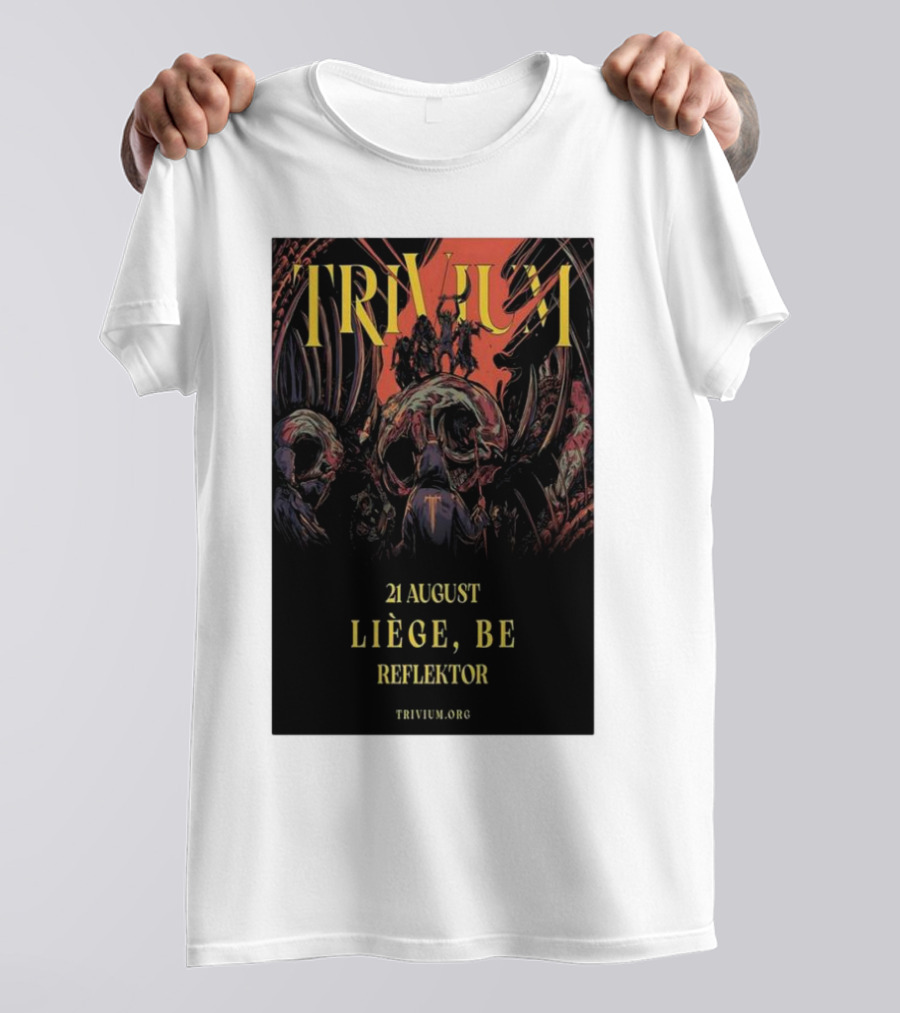 Trivium 21 August Liège BE Reflektor Concert Event T-Shirt