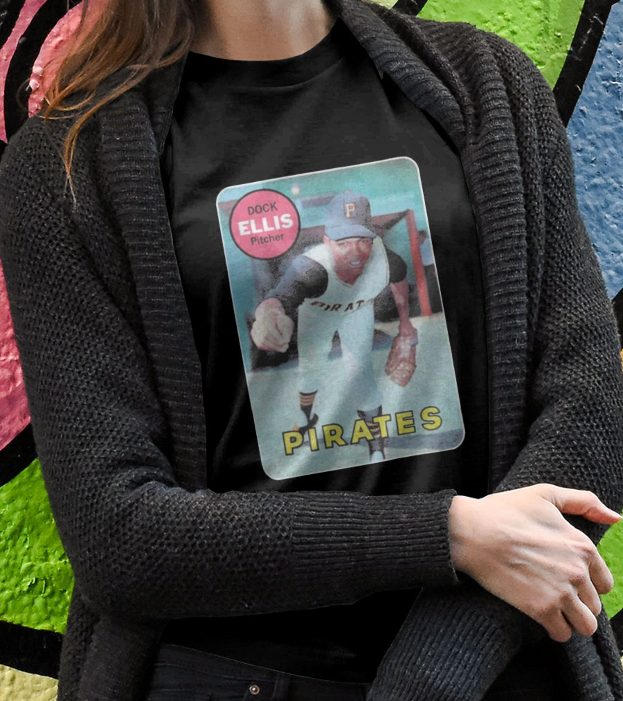 Dock Ellis Pitcher 1969 Topps Rookie Pirates T-Shirt