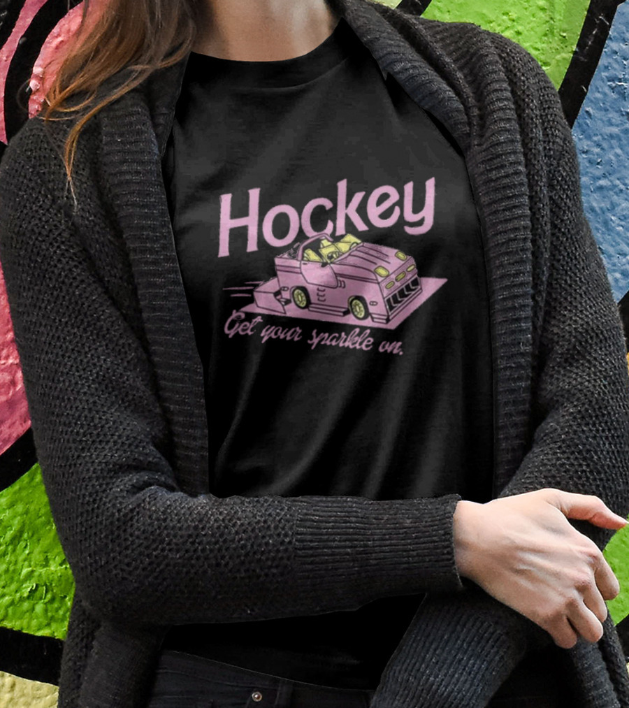 Hockey Get Your Sparkle On Pink Car T-Shirt