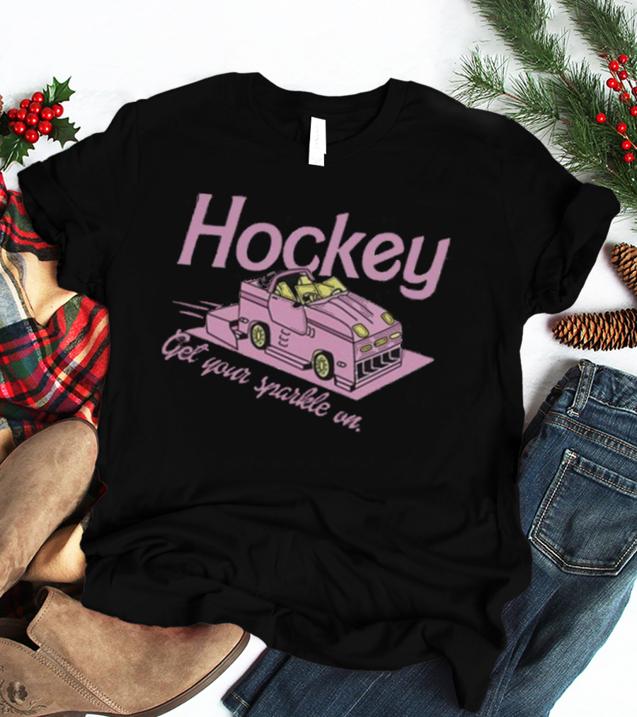 Hockey Get Your Sparkle On Pink Car T-Shirt