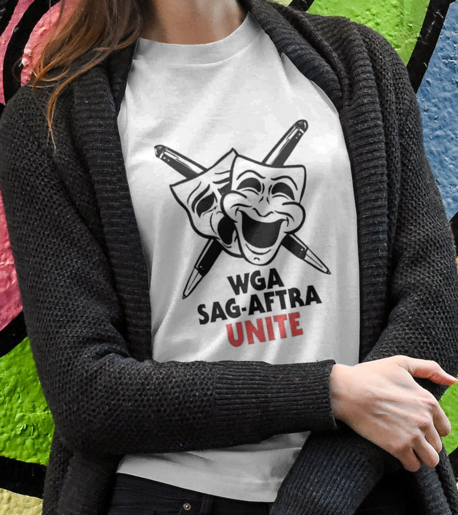 WGA Sag-Aftra Unite Masks And Pens T-Shirt