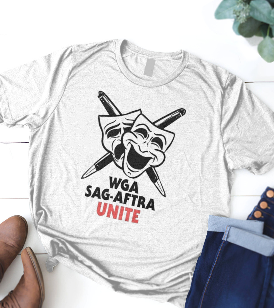 WGA Sag-Aftra Unite Masks And Pens T-Shirt