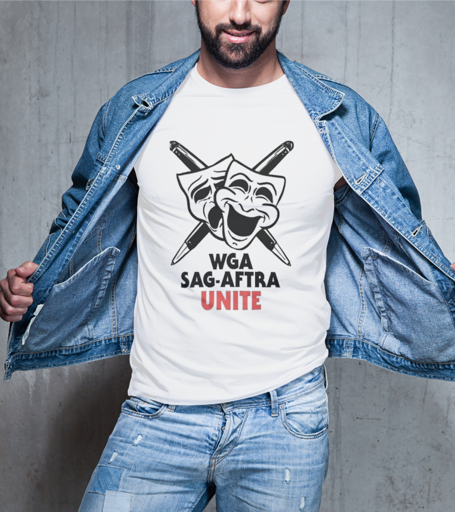 WGA Sag-Aftra Unite Masks And Pens T-Shirt